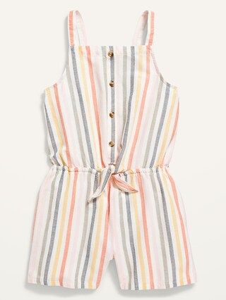 Sleeveless Tie-Front Romper for Girls | Old Navy (US)