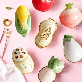 Vegetable Ceramic Plate (various designs) | YesStyle Global