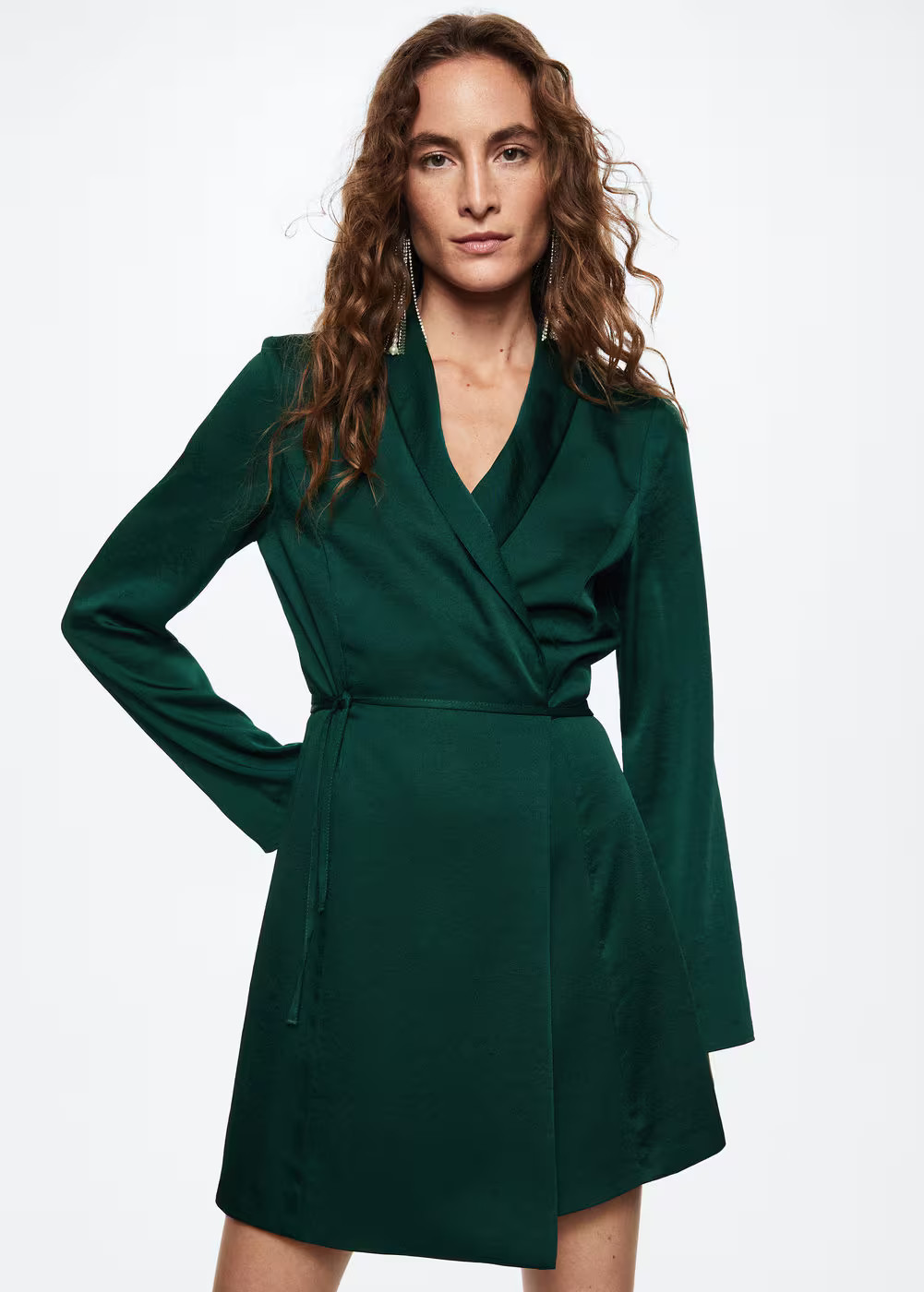 Wrapped satin dress -  Women | Mango USA | MANGO (US)
