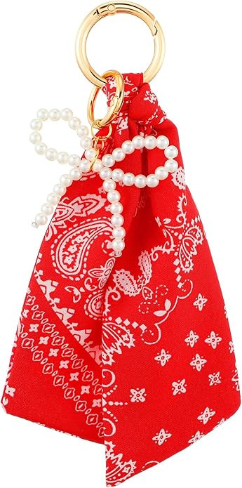 Remuuly Bag Charm for Women Western Bandana Bow Pearl Heart Charm Fashion Hip Hop Punk Bags Charm... | Amazon (US)