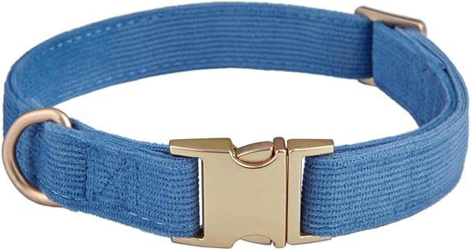 Soft Cotton Dog Collar with Metal Buckle Adjustable Heavy Duty Comfy Corduroy Collars for Small M... | Amazon (US)