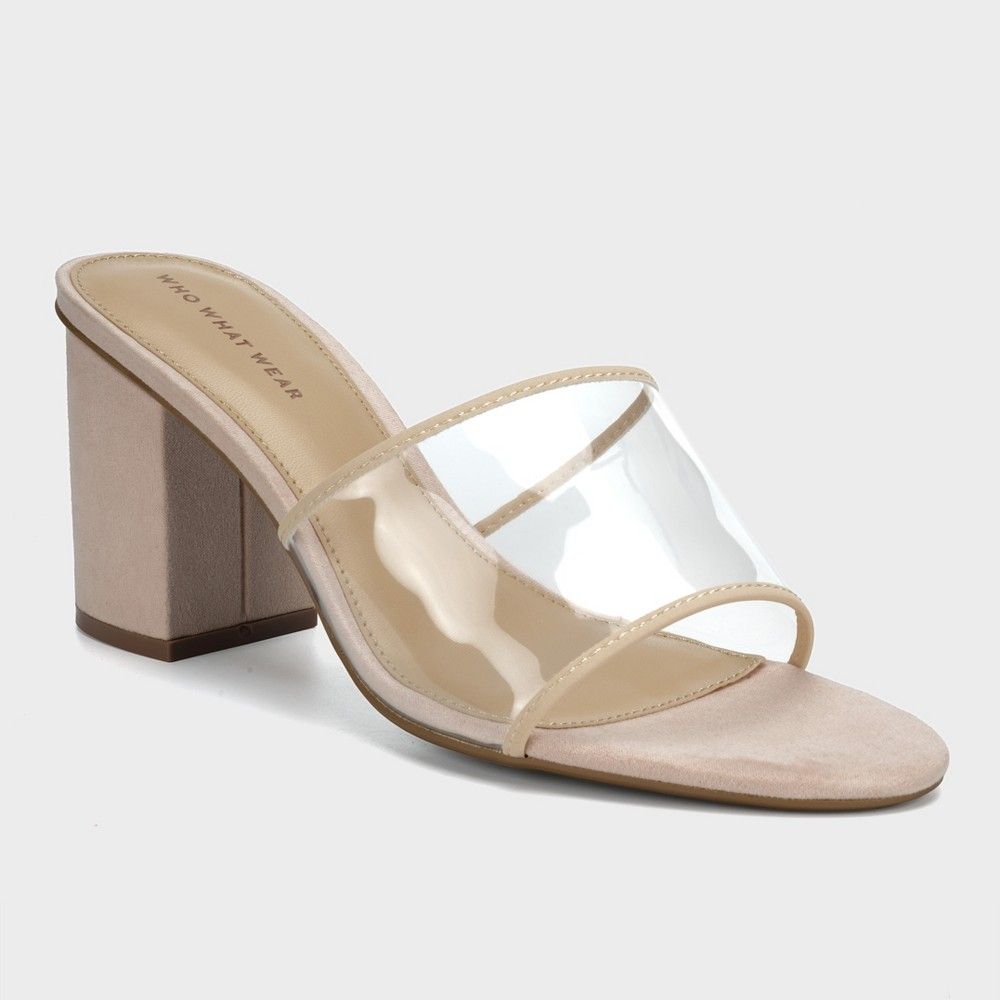 Women's Danielle Vinyl Heeled Mules - Who What Wear Taupe (Brown) 8.5 | Target
