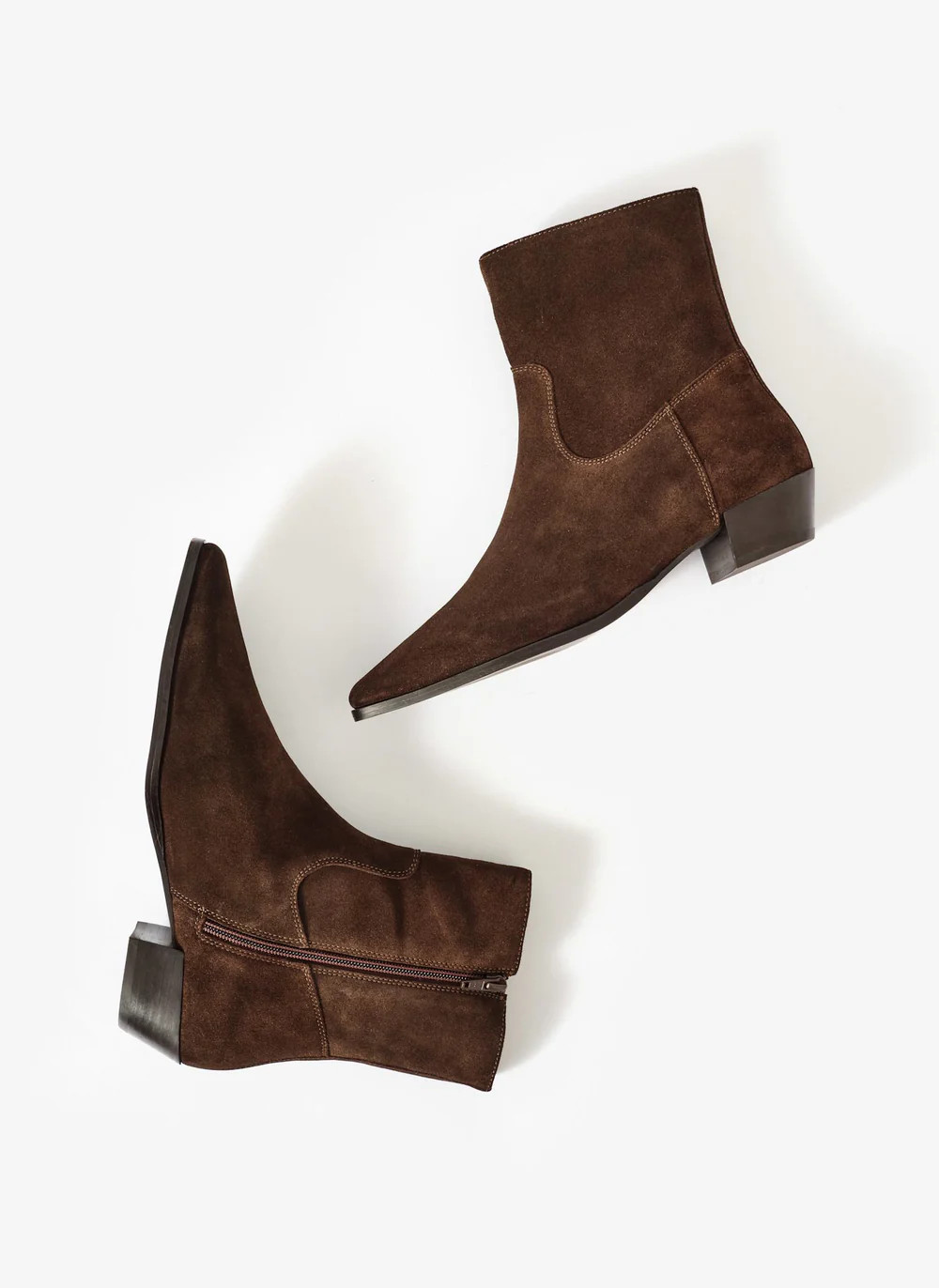 Hayley Brown Suede Ankle Boots | Mint Velvet