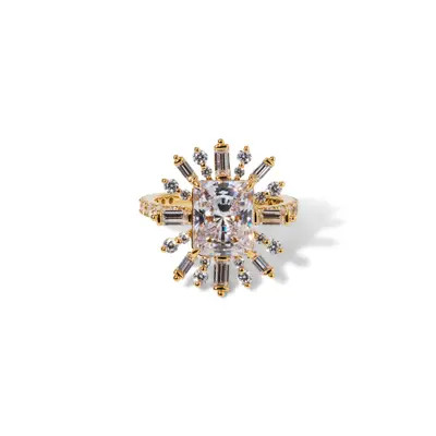 Nadri Stellar Halo Statement Ring in Rhodium at Nordstrom, Size 6 | Nordstrom