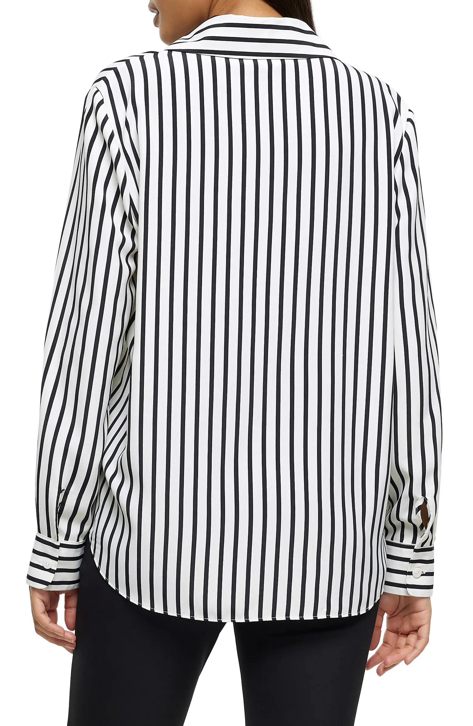 River Island Stripe Satin Button-Up Shirt | Nordstrom | Nordstrom