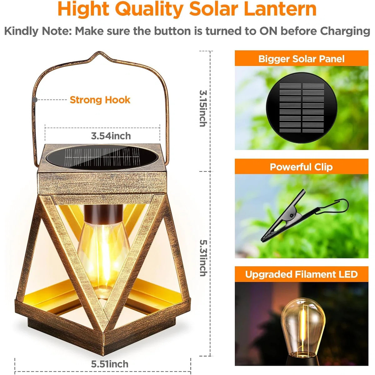 Solar Lanterns Outdoor Waterproof - Upgraded Metal Hanging Solar Lights Outdoor Lanterns Decorati... | Wayfair North America