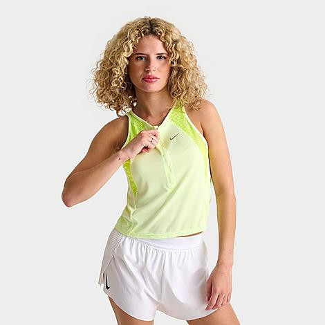 Nike Women's Dri-FIT Running Singlet in Barely Volt/Volt/Reflect Silver Size: XL | Finish Line (US)