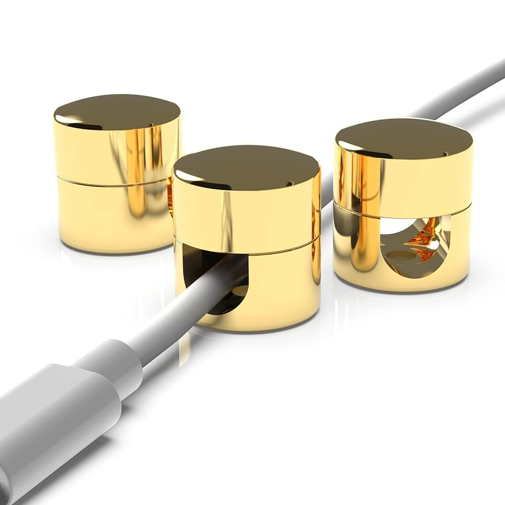 Cable Anchors for Desk Organization Gold | Premium Aluminum Cord Organizers | Charger + Cable Man... | Amazon (US)