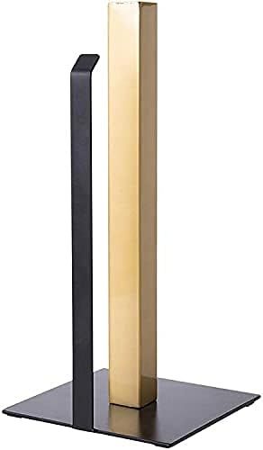 Beautiful Modern Black and Gold Standing Paper Towel Holder - Sturdy Tear Assist Brushed Brass St... | Amazon (US)