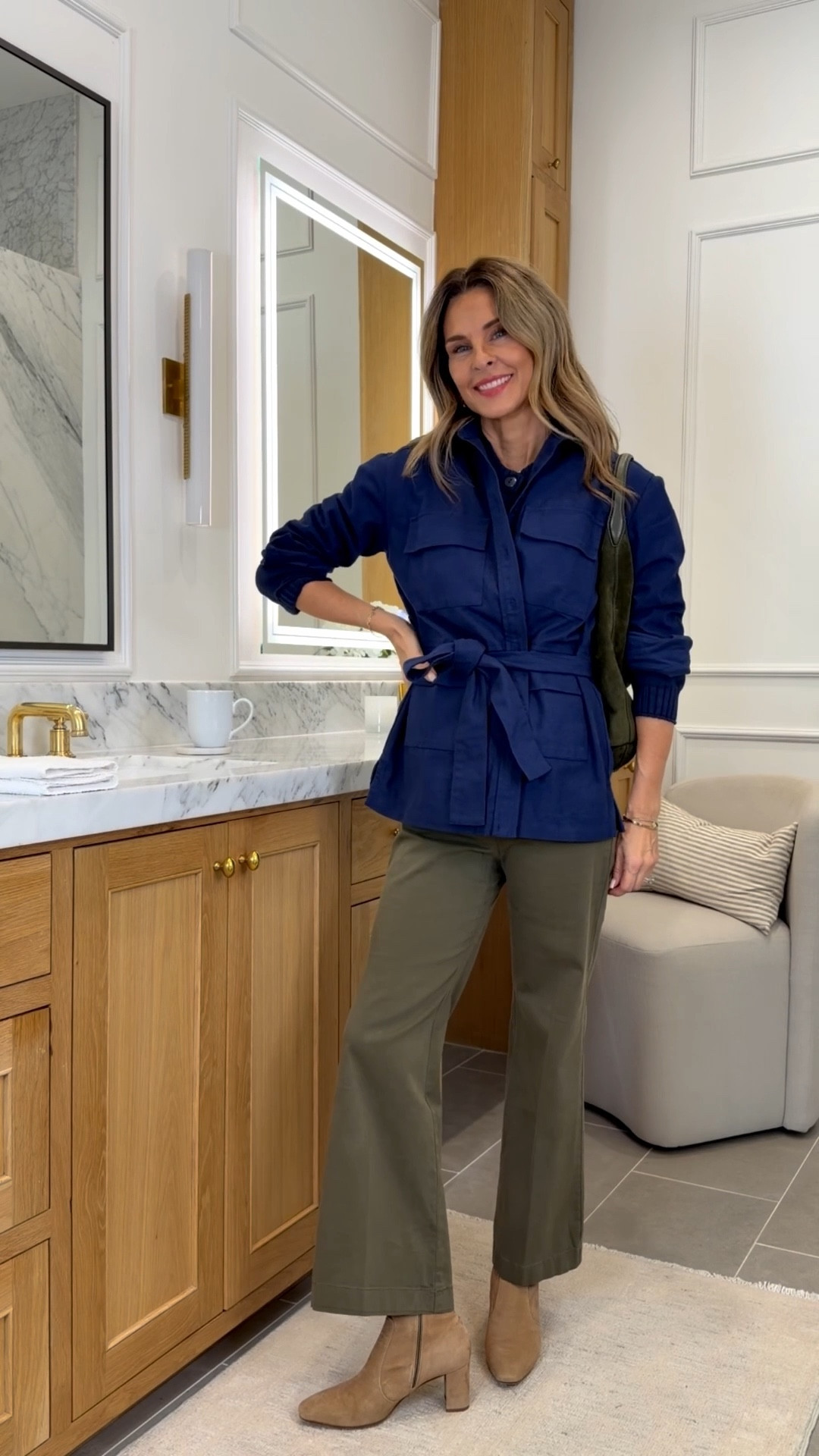 Julia Amory holiday sale going on right now with code JAVIP30! Linking some of my favorites. I’m 5’6’’.
-Navy twill utility jacket size XS
-Navy button cardigan size XS
-Vuori tee TTS
-Olive pants TTS
-Inez boot with arch support TTS discount code TAMMY15
-Julia Amory perfume is hands down my most reached for! I actually have 2 bottles because I love it so much. 

#LTKootd #LTKOver40 #LTKSaleAlert