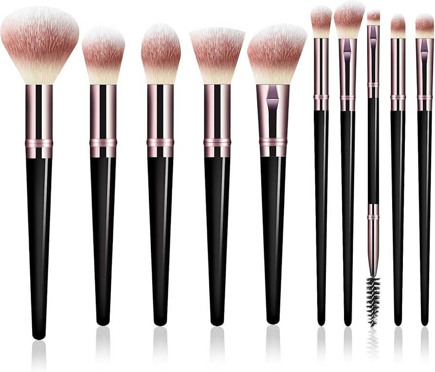 Makeup Brush Set, Premium Synthetic 10 PCS Makeup Brushes, Travel Makeup Brush Set with Soft Hair... | Amazon (US)
