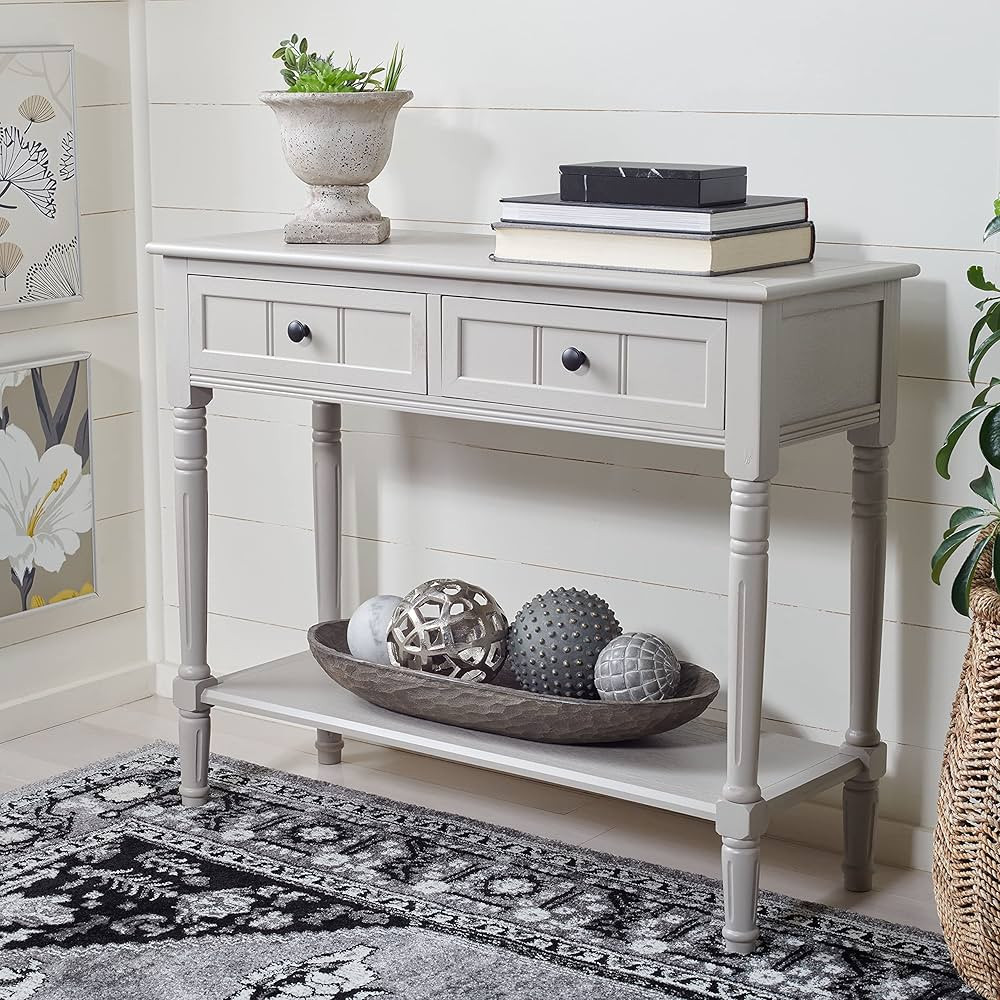 Safavieh AMH5710A American Homes Collection Samantha 2-Drawer Console Table, Vintage Grey | Amazon (CA)