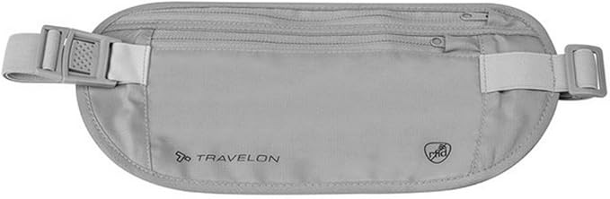 Travelon Rfid Blocking Undergarment Waist Pouch Travel Wallet, Gray, One Size | Amazon (US)