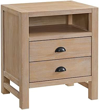 Alaterre Furniture Arden Nightstand, Light Driftwood | Amazon (US)