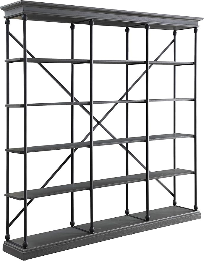 Acme Furniture Rukia Bookshelf, Gray and Black | Amazon (US)