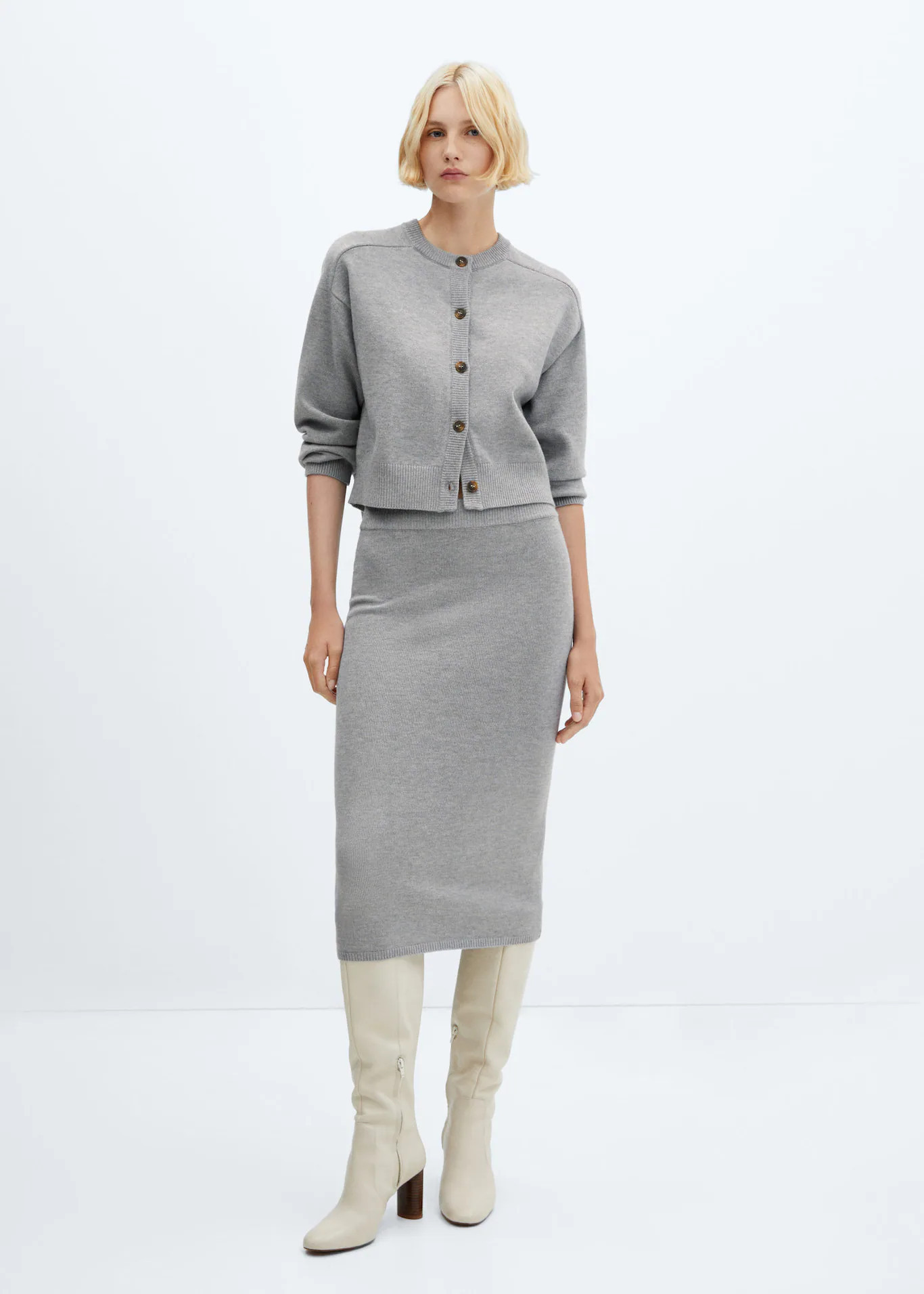 Decorative seams cardigan | MANGO (US)