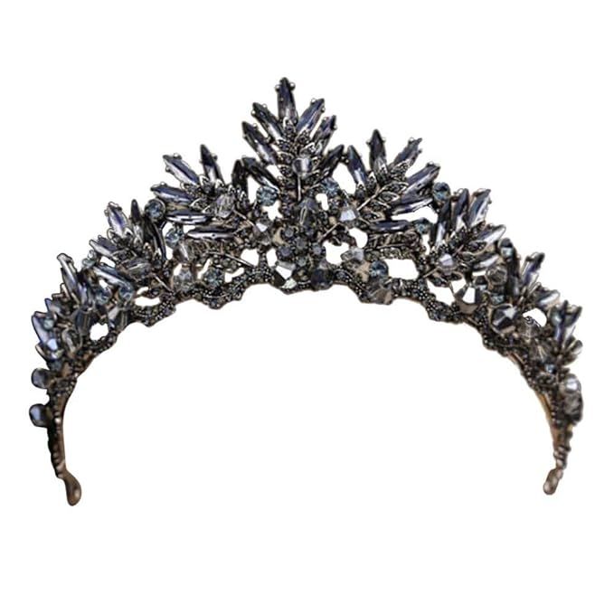 Beaupretty Gothic Baroque Crown Vintage Tiara Luxury Headpiece for Wedding Party(Black) | Amazon (US)
