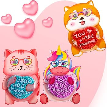 28 Packs Valentines Day Gift Cards Filled with Colorful Foam Squishy Slime for School Classroom V... | Amazon (US)