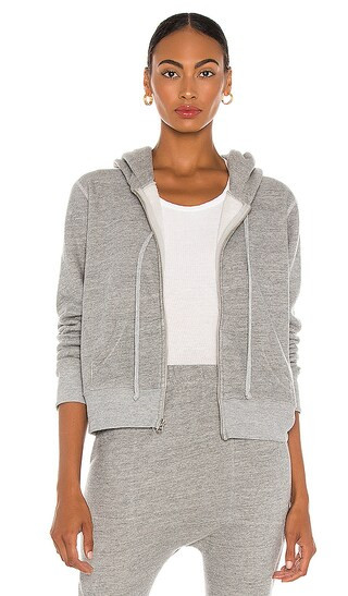 Callie Zip Up Hoodie in Heather Grey | Revolve Clothing (Global)
