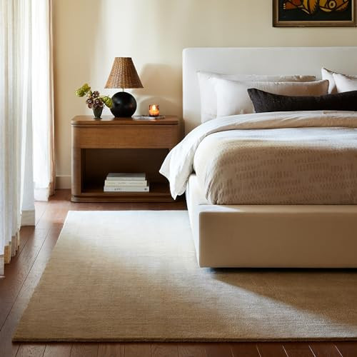 Rugs USA Arrel Speckled Wool-Blend Area Rug - 4x6 Area Rug Contemporary Sand for Living Room Bedroom Dining Room | Amazon (US)