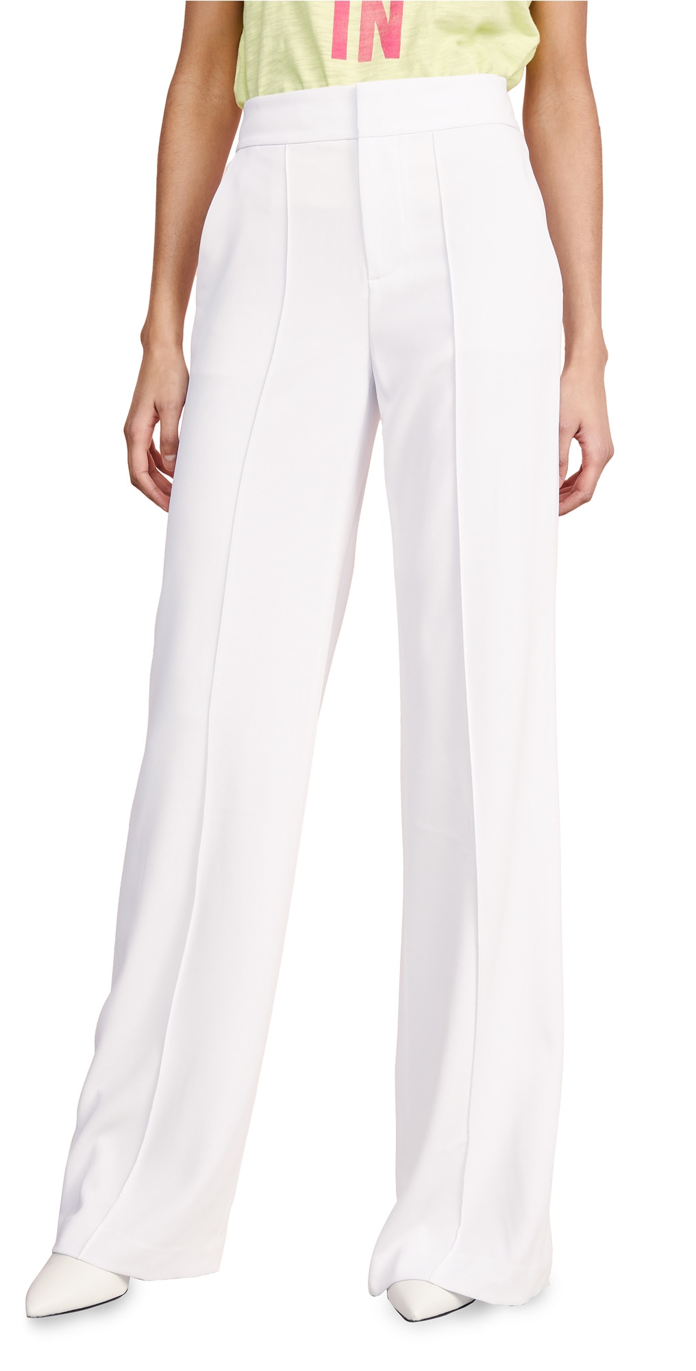 ALICE + OLIVIA Dylan High Waisted Leg Pants White 14 | Shopbop
