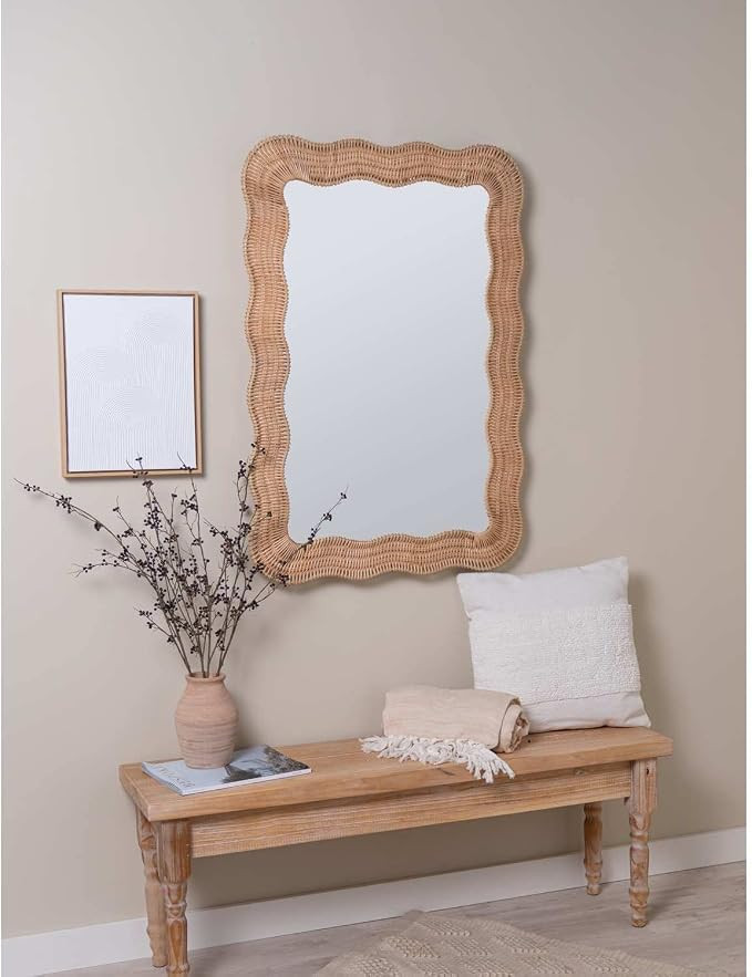 Cooper Classics X Erin Gates Natural Rattan Scalloped Linden Wall Mirror | Amazon (US)