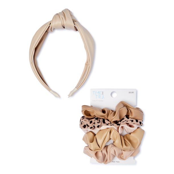 Time & Tru Twisters & Faux Leather Top Knot Headband Set, 6-Piece - Walmart.com | Walmart (US)