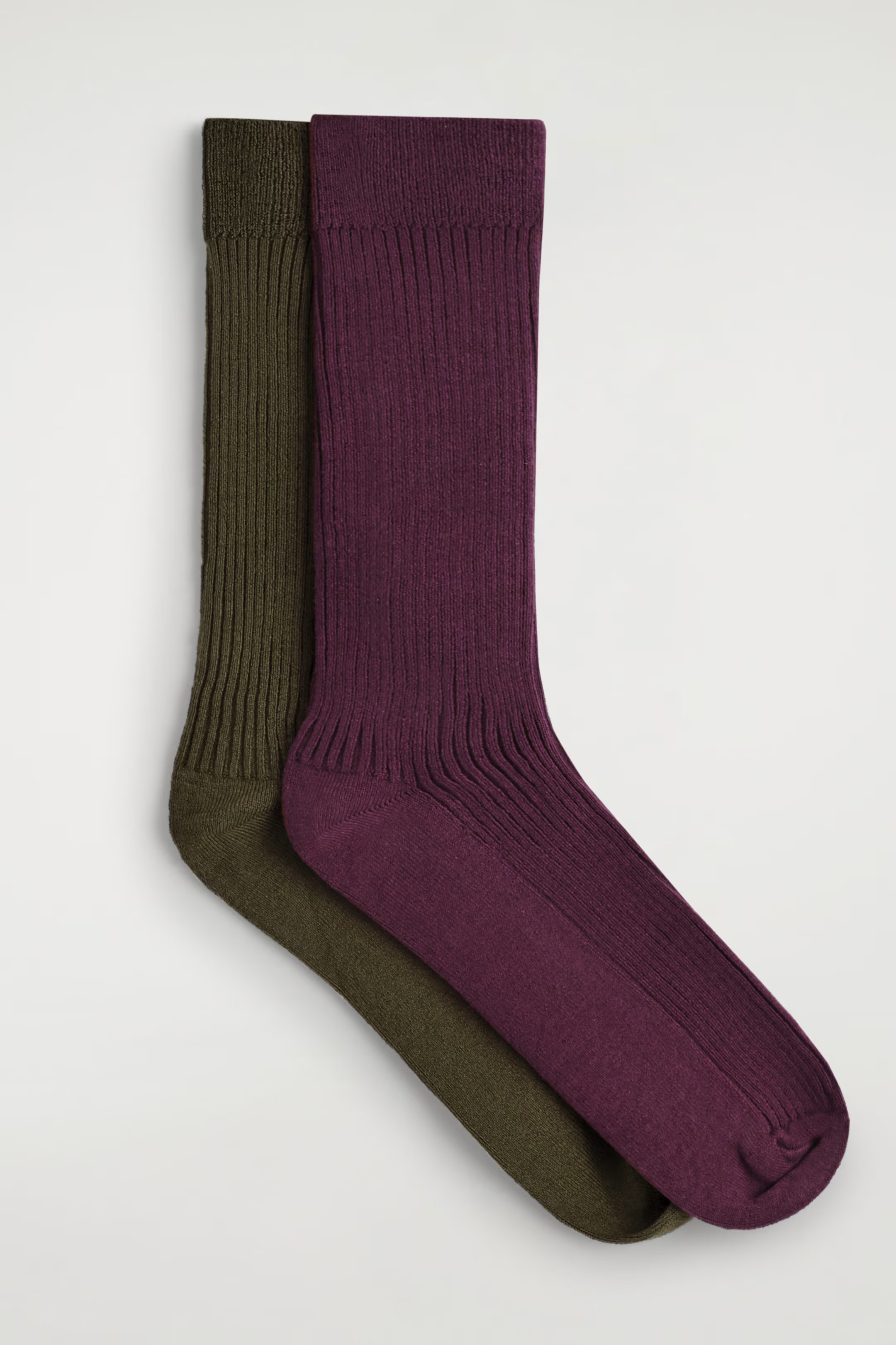 2-PACK RIBBED SOCKS - BROWN / BURGUNDY | COS | COS UK
