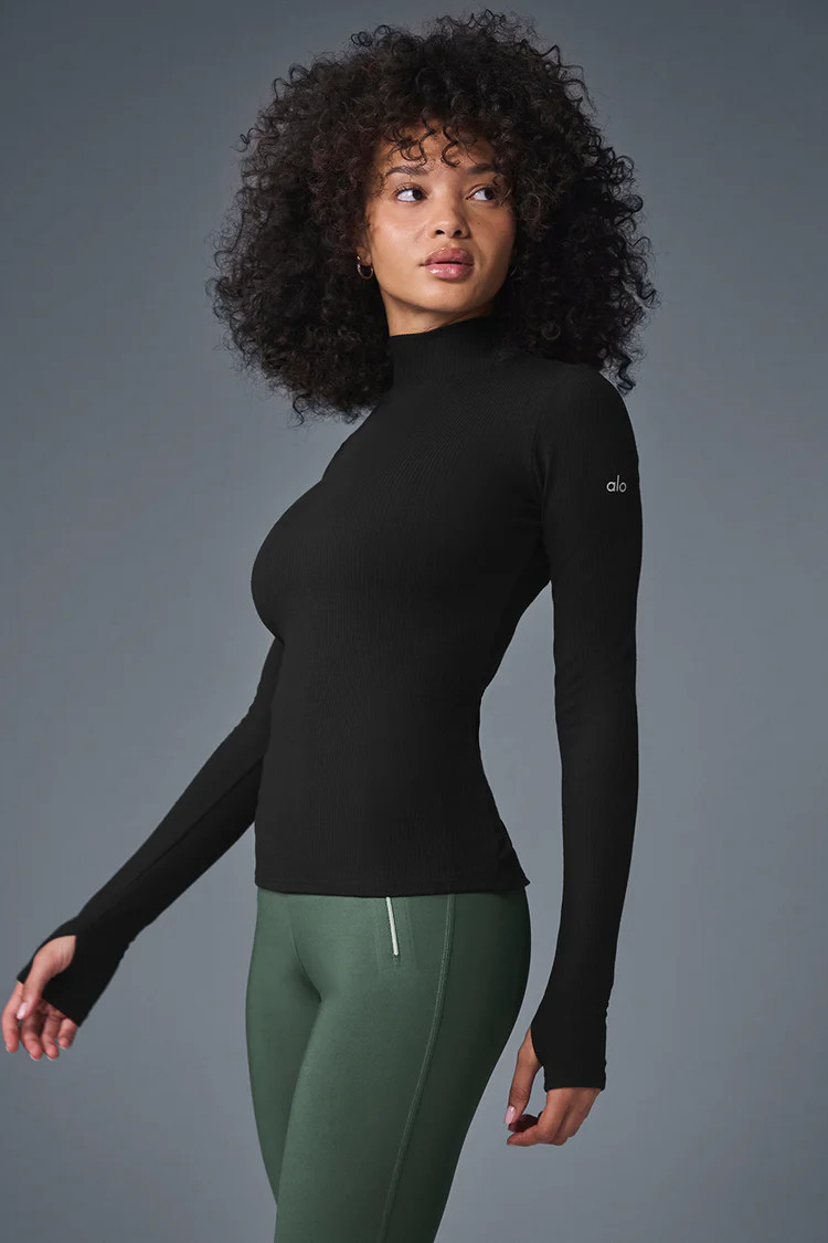Wellness Rib Mock Neck Long Sleeve | Alo Yoga (US)