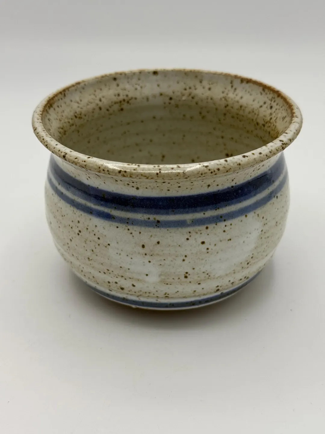 Pottery Succulent Planter Speckled Blue Stripes - Etsy | Etsy (US)