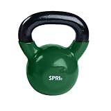 SPRI Kettlebell Weights Deluxe Cast Iron Vinyl Coated Comfort Grip Wide Handle Color Coded Kettlebell Weight Set (Green, 25-Pound) | Amazon (US)