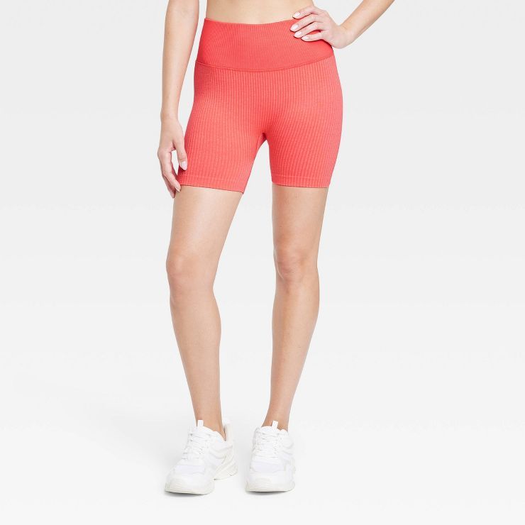 Women's High-Rise Ribbed Seamless Bike Shorts 4" - JoyLab™ | Target