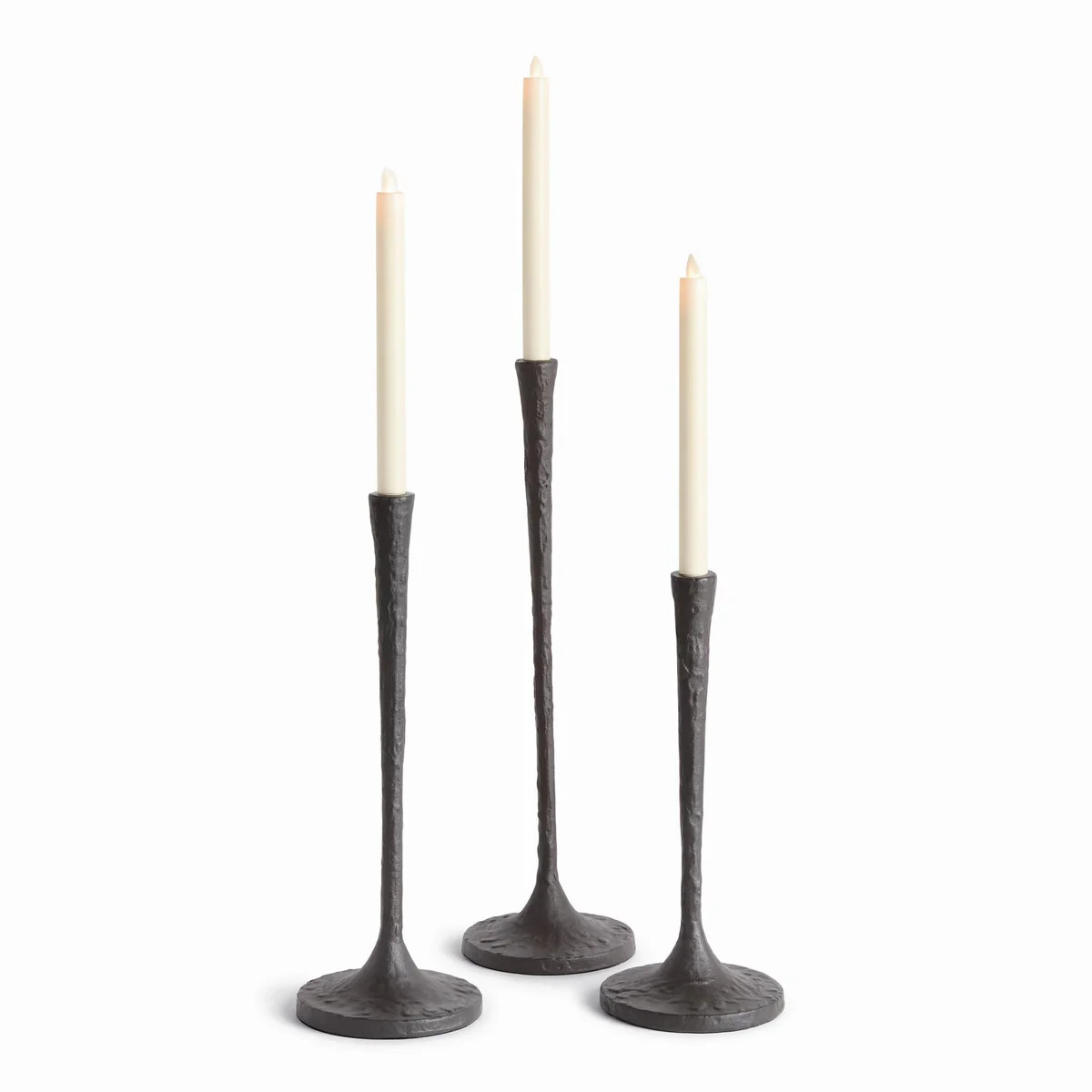 Napa Black Bronze Burke Taper Holders, Set Of 3 | DecoratorsBest