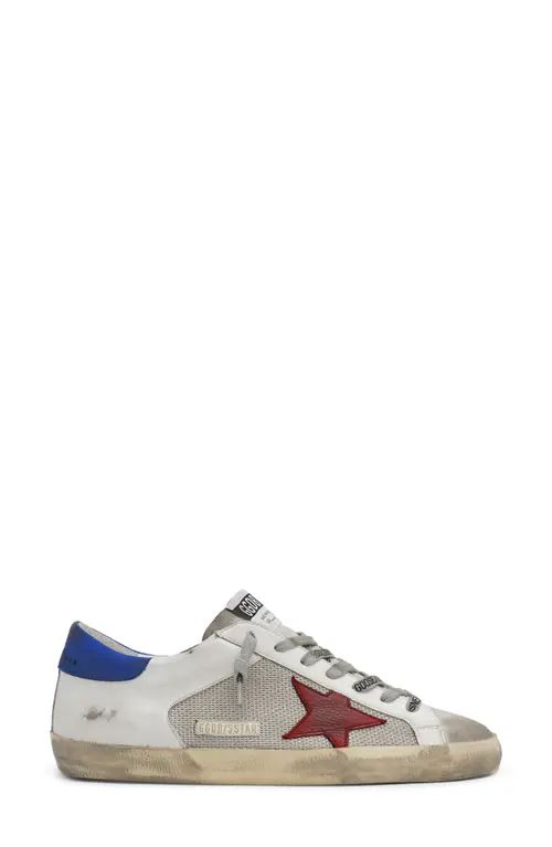 Golden Goose Super-Star Low Top Sneaker in Silver/White/Red/Blue at Nordstrom, Size 8Us | Nordstrom