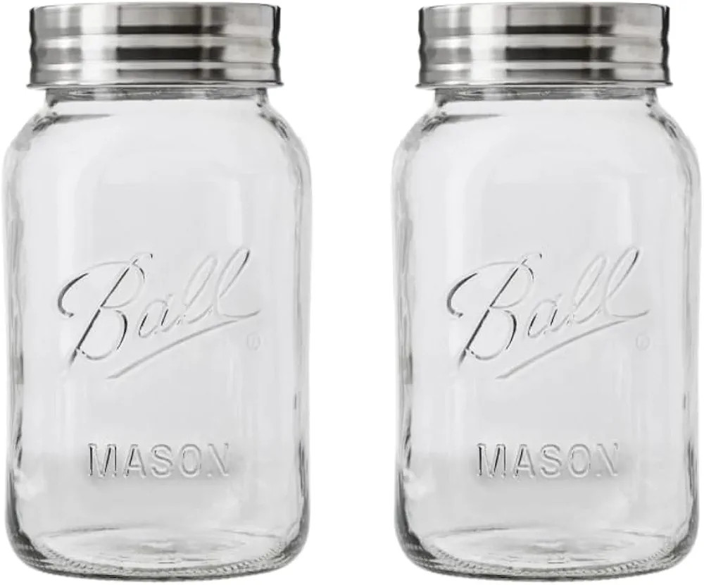 Ball Regular Mouth 32-Ounces Mason Jar with Lids and Bands, Clear,(Pack Of 2) | Amazon (US)