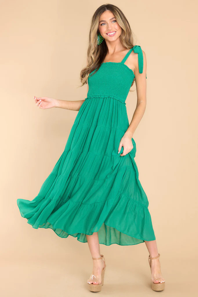 Fondest Memory Kelly Green Maxi Dress | Red Dress 