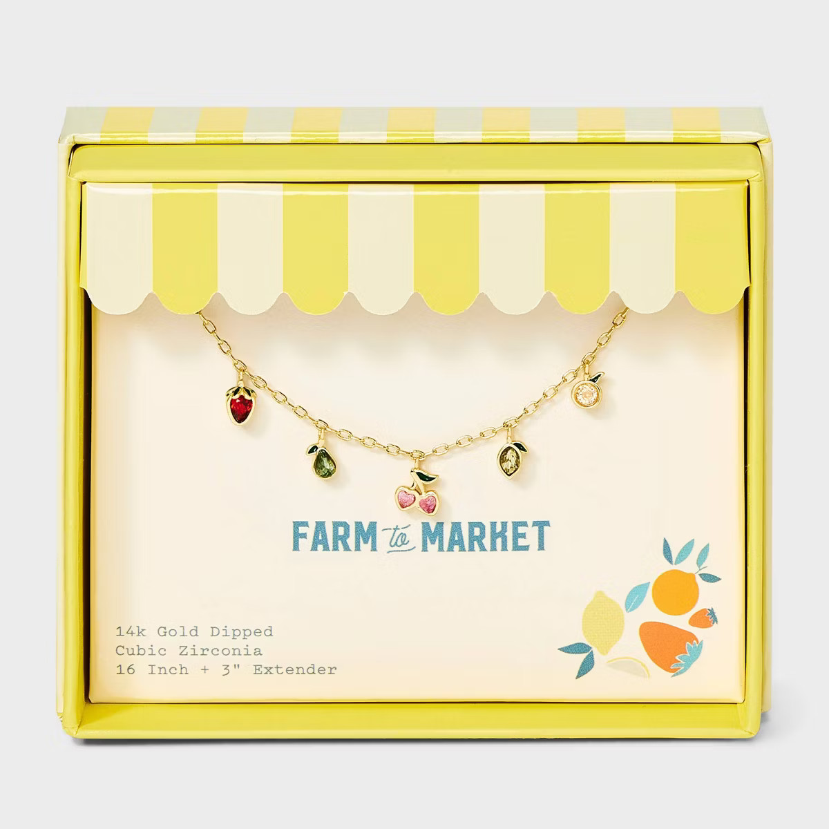 14K Gold Dipped Mini Fruit Icon Charm Pendant Necklace - A New Day™ Gold | Target