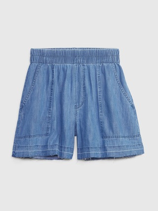 100% Organic Cotton High Rise Denim Pull-On Shorts with Washwell | Gap (US)