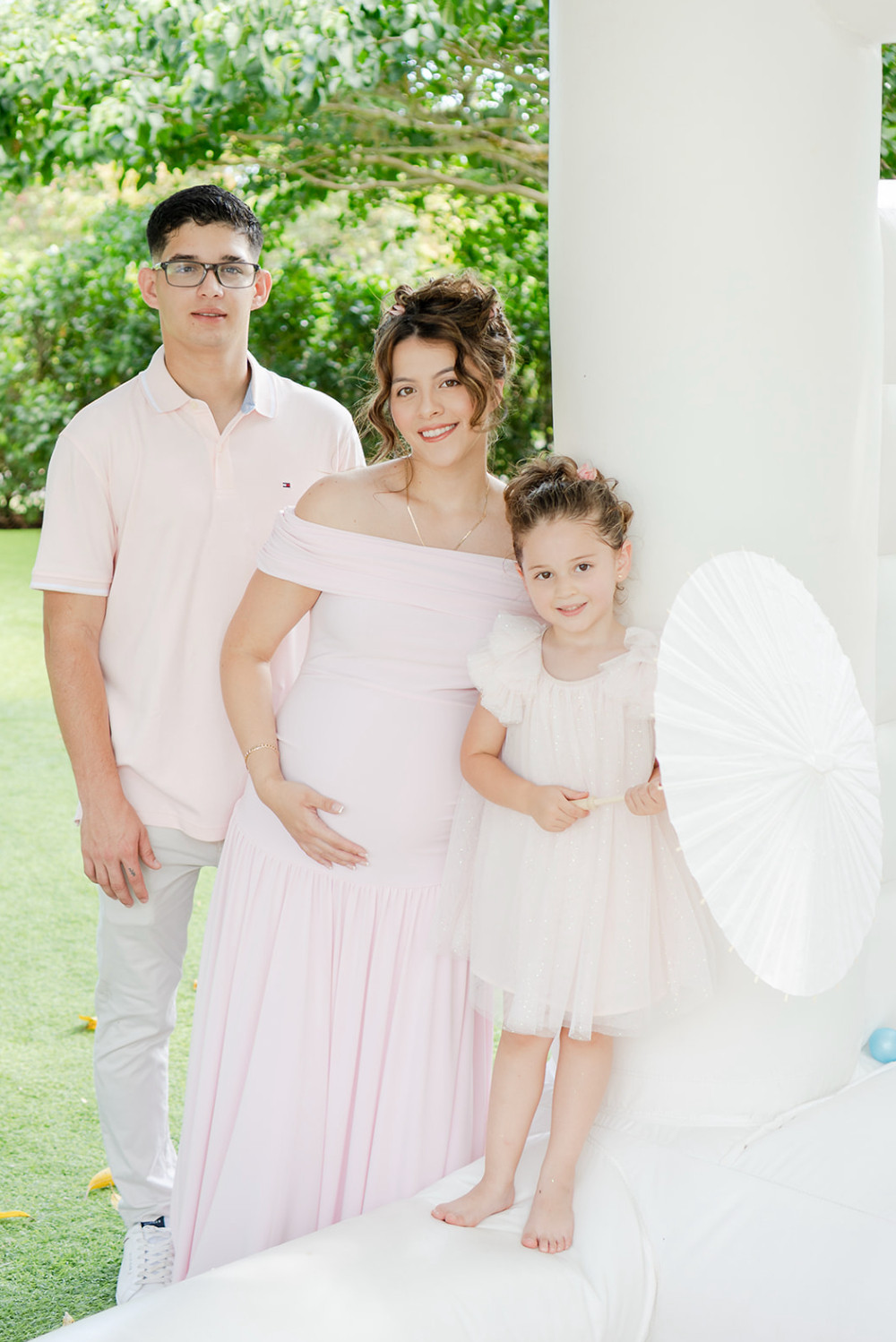 Baby shower outfit details are finally here! 💙 I linked what I wore, plus my husband's outfit look for anyone planning a baby shower or celebrating a little one. I hope this makes finding family outfits a little easier. 

 #LTKmomlife #LTKBaby #LTKBump
