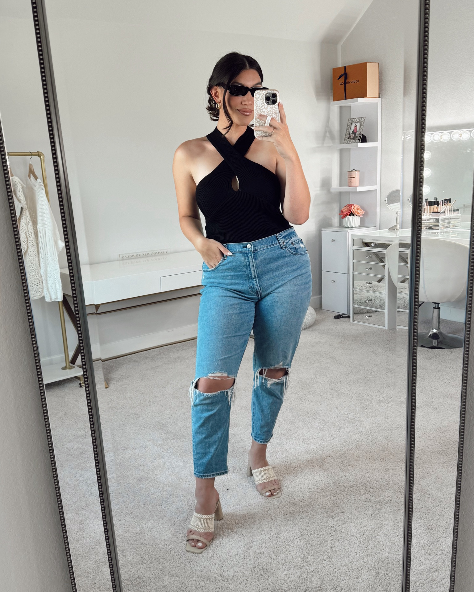 Easy date night look🖤 top is extremely stretchy and comfortable! You can also wear a strapless bra with it and it won’t show

Date night outfit, denim, black top, midsize fashion, mom style, going out look, magnolia boutique, summer outfit, summer night out look

#LTKStyleTip #LTKMidsize #LTKSeasonal