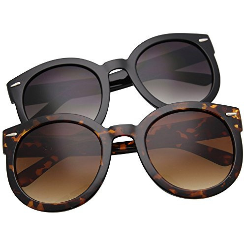 grinderPUNCH Oversized Sunglasses For Women Round Circle Oversized Mod Fashion 2 Pack | Amazon (US)