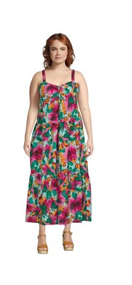 Terra & Sky Women's 1x Plus Size Floral  Tiered Maxi Dress  | eBay | eBay US