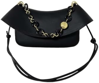Designer-Inspired Leather Handbag for Women-Detachable Donut Chain & Tubular Strap-Multi-Way Carr... | Amazon (US)