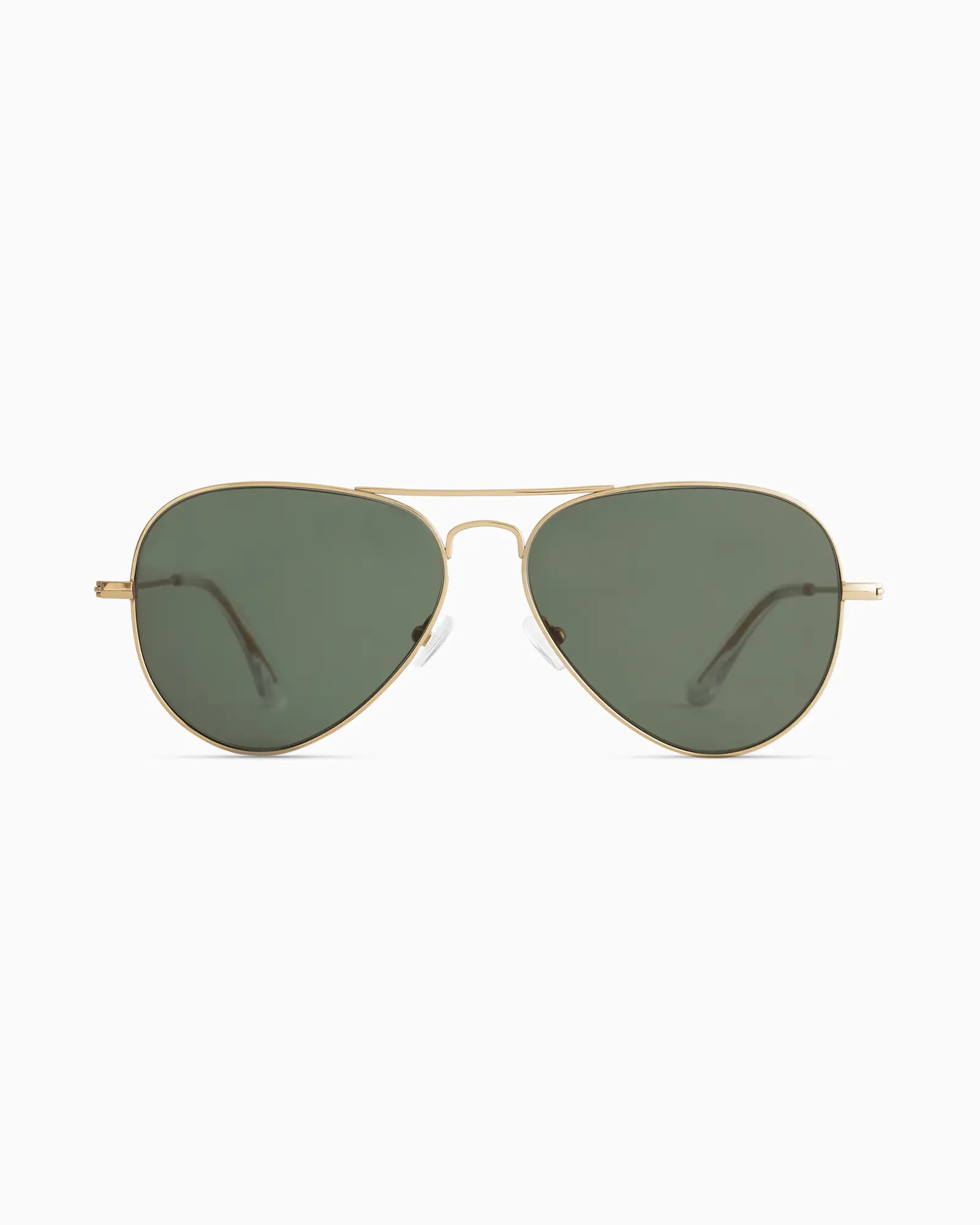 Halston Polarized Stainless Steel Aviator Sunglasses in Gold With Green Lens | Quince