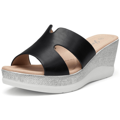 Women's Sandals Platform Peep Toe Wedge High Heel Slip On Shoes | SHEIN