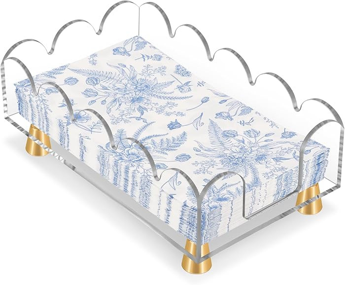 Acrylic Napkin Holder Clear Guest Towel Holder Tray for Bathroom Kitchen Hotel Disposable Paper H... | Amazon (US)