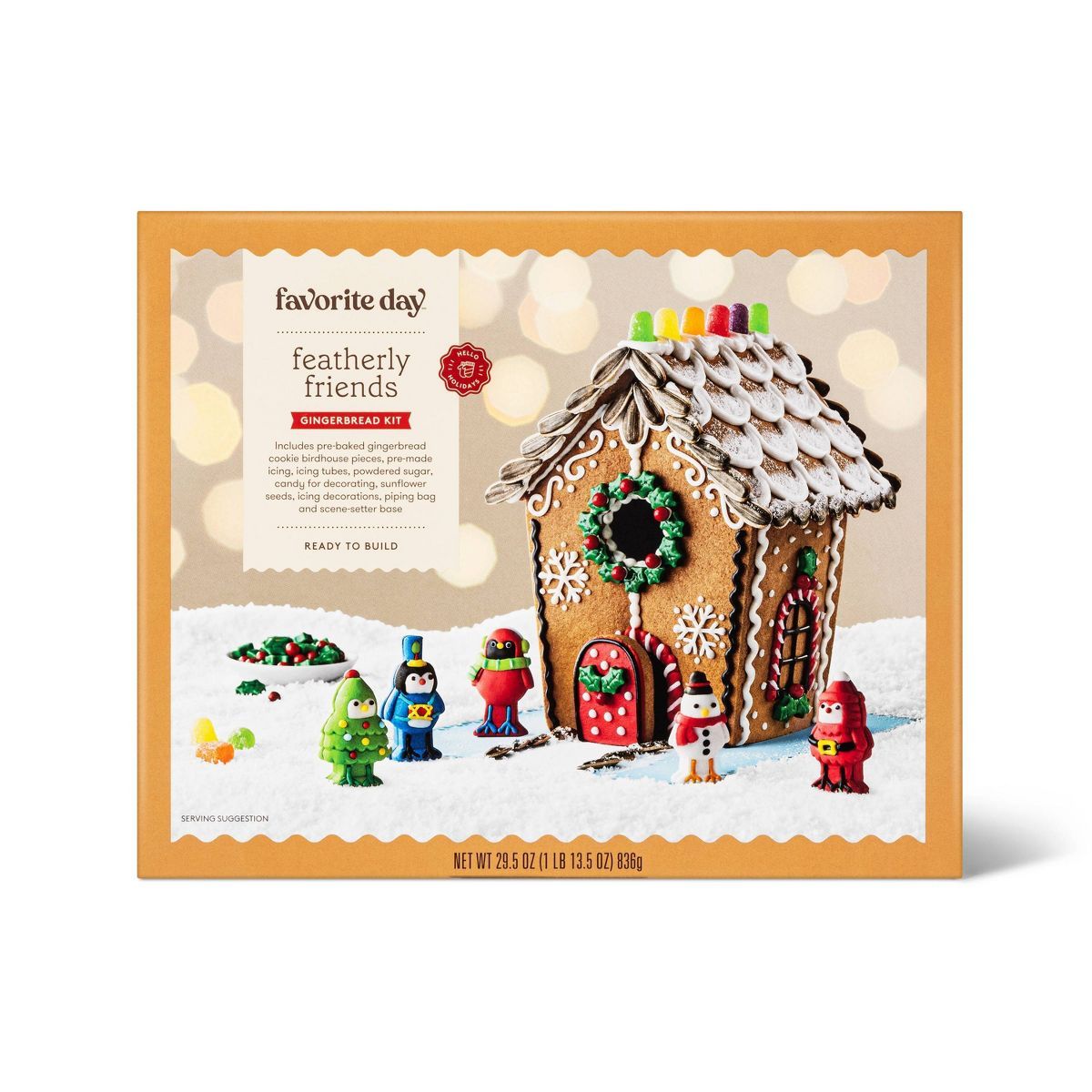 Holiday Featherly Friends Gingerbread House Kit - 27.36oz - Favorite Day™ | Target