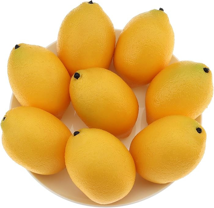 Gresorth 8 unids artificial realista simulación amarillo limón fruta falsa hogar gabinete de co... | Amazon (US)