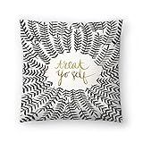 Americanflat Treat Yo Self Black Pillow by Cat Coquillette, 16" H x 16" W x 1.5" D | Amazon (US)