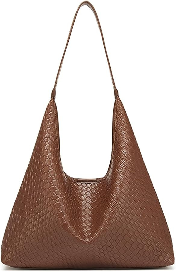 2025 Woven Tote Bag for Women, Fashion Shoulder Hobo Bags, Leather Woven Beach Bag, Work Purses f... | Amazon (US)